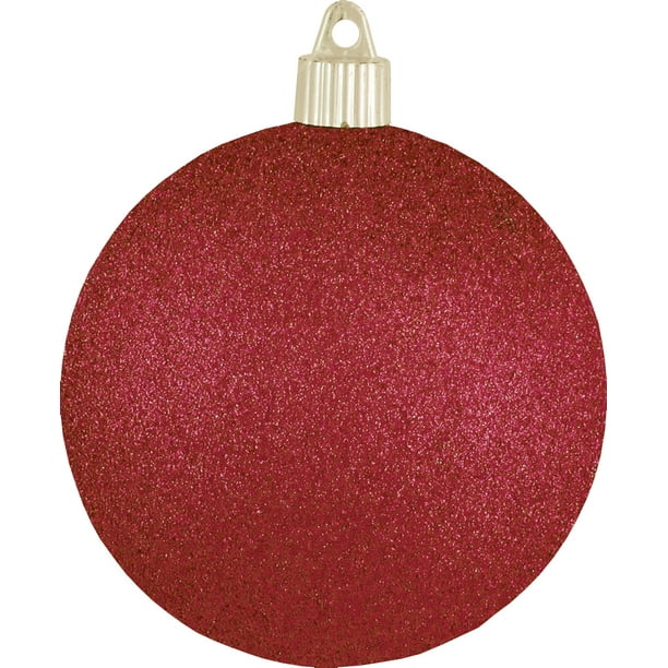 Christmas by Krebs Large Christmas Ornaments Red Glitter 4" (100mm ...