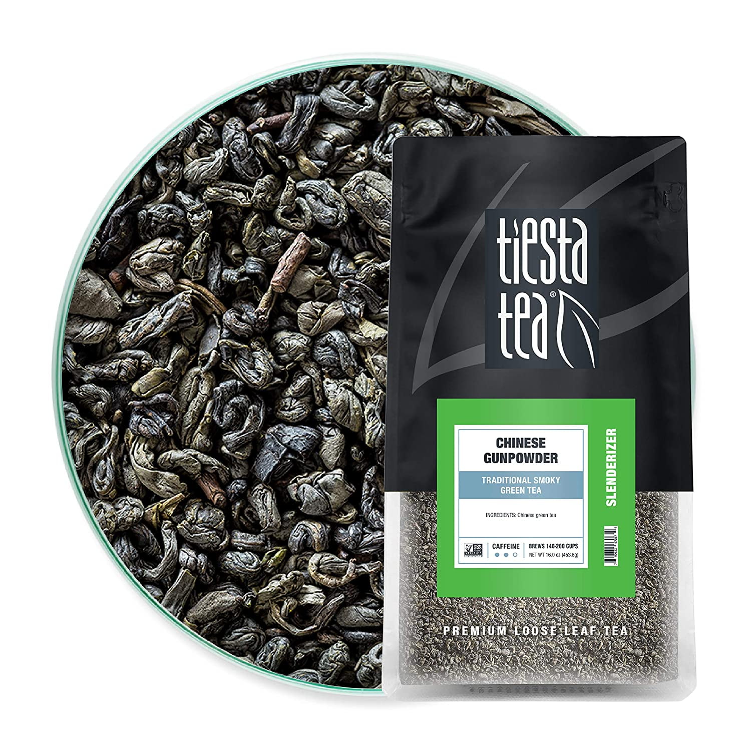 Tiesta Tea Chinese Gunpowder, Traditional Smoky Loose Leaf Green Tea, 16 oz