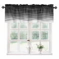 thumbnail image 2 of Rod Pocket Window Valances Black Grey Gradient Wave Short Kitchen Curtains Abstract Geometric Window Treatment Drapes for Bedroom Bathroom Living Room 42x12In,1 Panel, 2 of 7