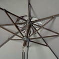 thumbnail image 4 of SAFAVIEH Milan Fringe 11' Market Crank Round Umbrella, Grey/White, 4 of 6