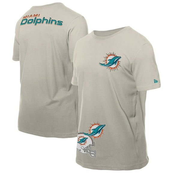 Men's New Era Light Beige Miami Dolphins Multi Patch T-Shirt