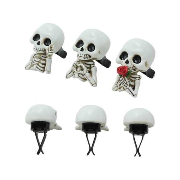 Skeleton Car Vent Clip Decorations – Set of 3 Poseable Halloween Figures for Car Interior and Dashboard Displays