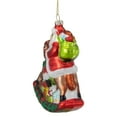 thumbnail image 4 of Northlight 4" Santa on a Rocking Horse Hanging Glass Christmas Ornament, 4 of 5