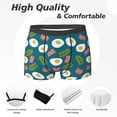 thumbnail image 2 of Men's Boxer Briefs, Cartoon Bacon Omelette Print Soft Comfy Mens Underwear Boxer Briefs Breathable With Widen Waist, 2 of 7