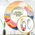 thumbnail image 3 of Designart "Realm of Sunrise Among the Mountains I" Mountains Round Mirror Wall Decor Traditional - Large Multicolor Round Bathroom Mirror - Round Mirror - 29" x 29", 3 of 6