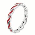 thumbnail image 3 of Bague en Argent Sterling Stackable Expressions Émail Rouge Taille 10, 3 of 3