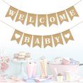 thumbnail image 6 of About 2M Burlap Banner Welcome Baby Bunting Pull Flag Baby Birthday Party Decoration Supplies, 6 of 8