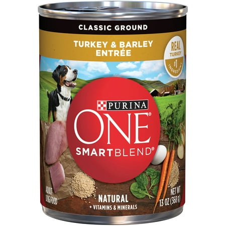 Purina ONE SmartBlend Classic Ground Turkey & Barley Entree Adult Wet Dog Food, 13 Oz.