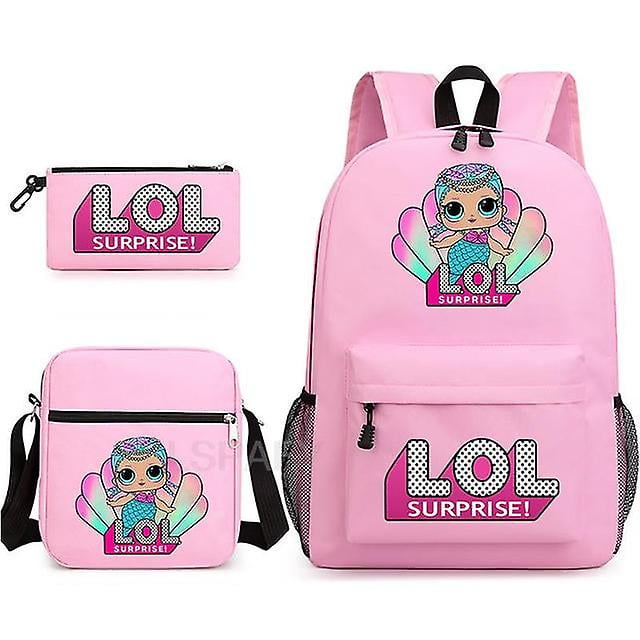 New Lol Surprise Doll Cartoon Backpack Children School Bags For Girls Kids Schoolbags Book Bag Primary School Student 3pcs Walmart