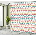thumbnail image 5 of Ambesonne Striped Shower Curtain, Boho Wavy Rough Lines, 69"Wx75"L, Multicolor, 5 of 5