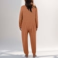 thumbnail image 3 of One Piece Jumpsuits for Women Casual Loose Long Sleeve V Neck Oversized Pajamas Onesie Date Night Rompers, 3 of 6