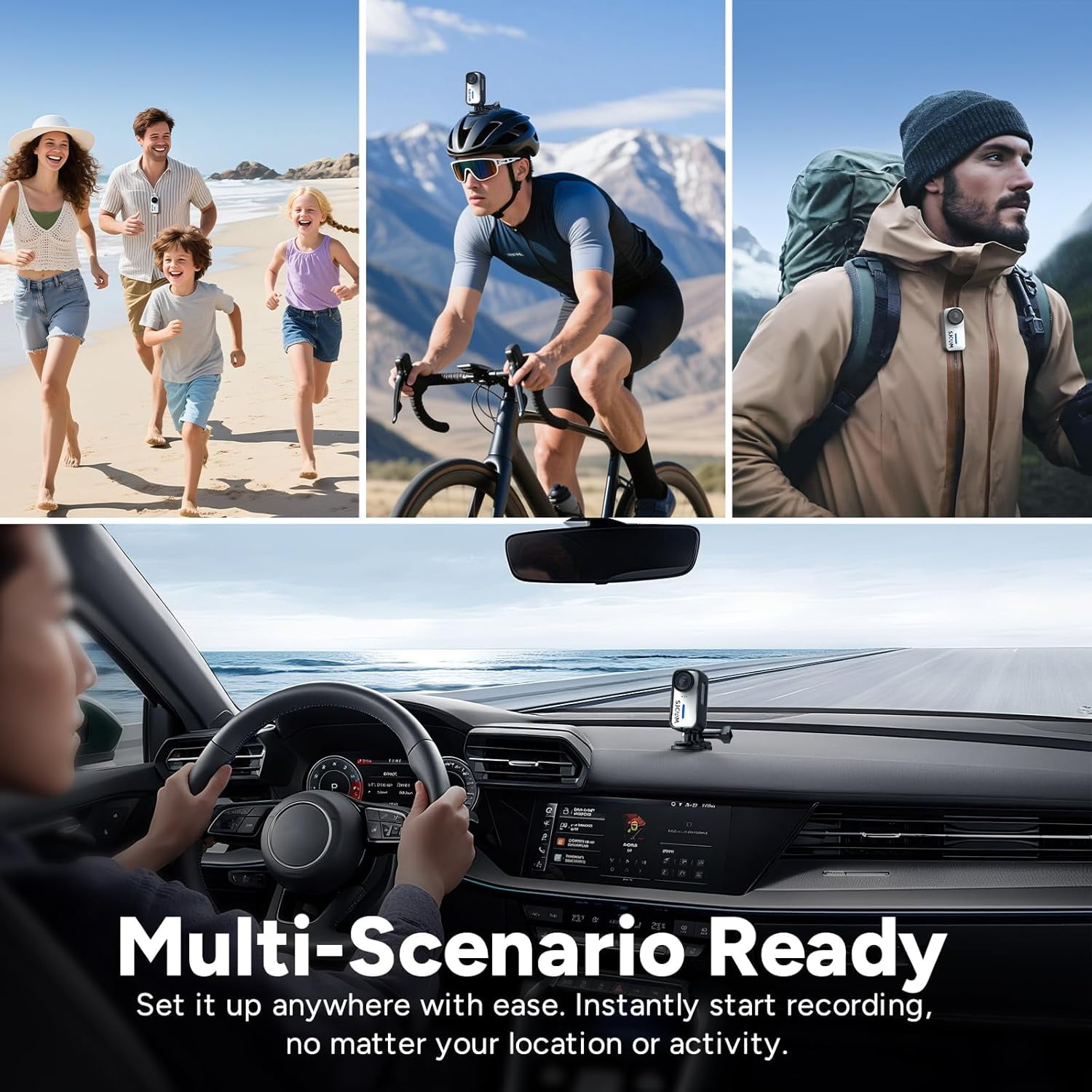 SJCAM C110+ 4K Action Camera with 6-Axis EIS, 170° Wide Angle, Magnetic Mount, Waterproof 30M, Body Camera for Vlogging, Helmet/Chest Mount Kit, Built-in Mic & WiFi, 20MP Photos (Professional)
