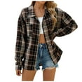 thumbnail image 1 of Womens Casual Plus Size Shacket Jacket Long Sleeve Button Down Shirts Blouses Tops, 1 of 6
