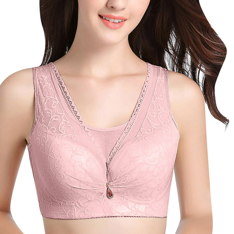 Women Bra Full Cup Sports Underwear Push Up Wireless Adjustable Lace Breast  Cover Cup Plus Size Lace Sports Bras (Color : Pink, Cup Size : 38 85C) :  : Clothing, Shoes & Accessories