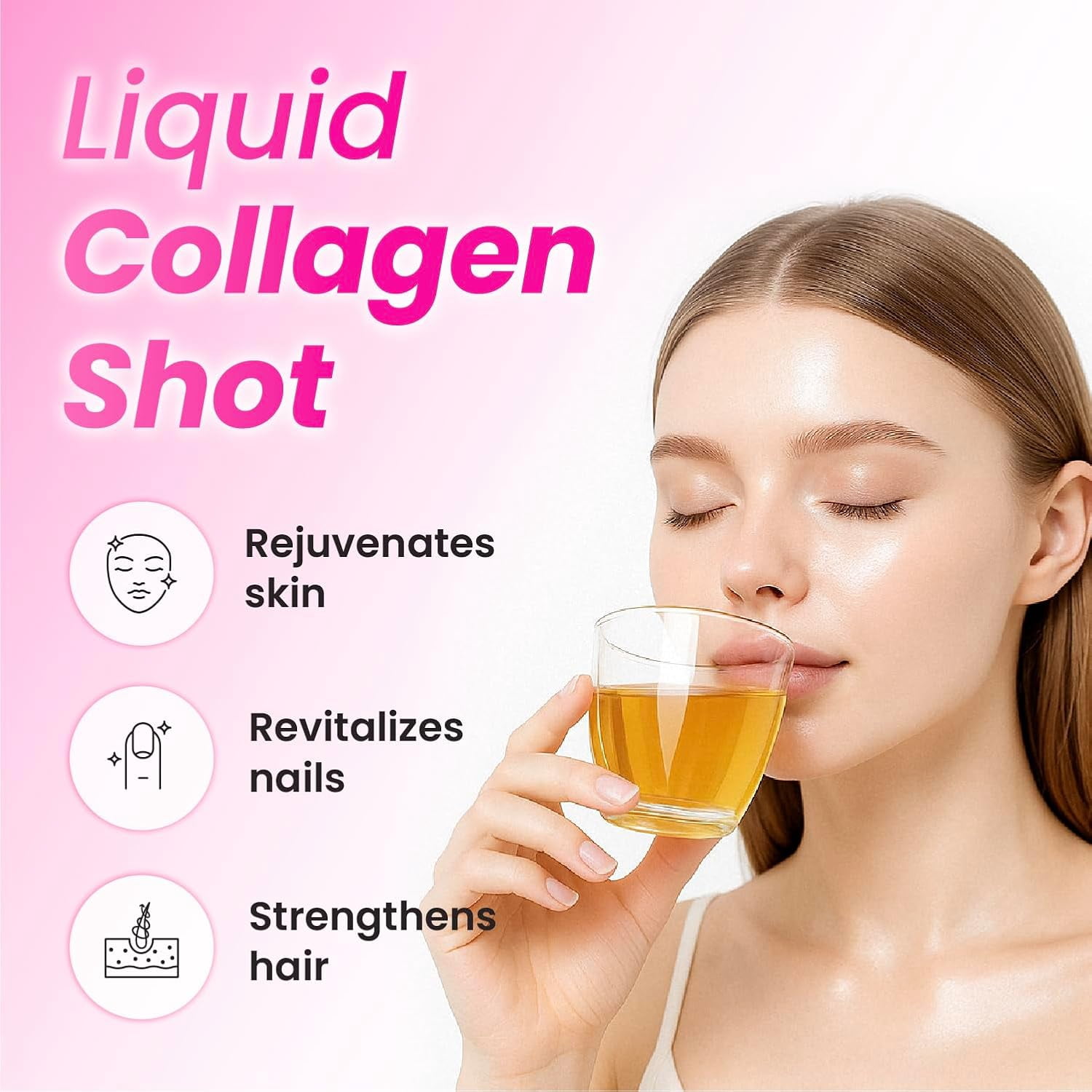 CJWellcare Innerb Glowshot Collagen (50.7 fl oz, 30 Pack) - Marine Collagen, Hair and Nail Care