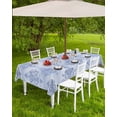 thumbnail image 4 of nqOlkjepod Blue Boho Floral Outdoor Tablecloth with Umbrella Hole & Zipper, Vintage Ethnic Tribe Abstract Art Rectangle Table Cover 60x102 Inch, Dining Waterproof Table Cloth Protector for Patio, 4 of 7