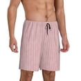 thumbnail image 2 of Fotbe Pink Stripes Pajama Shorts for Men, Men's Pajama Bottoms, Sleepwear,Short Pajama Pants-XX-Large, 2 of 9