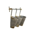 thumbnail image 4 of Creative Co-Op Antiqued Metal Wall Rack with 3 Hanging Cone Pots, Grey, 4 of 5