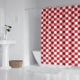 thumbnail image 2 of Red and White Checkered Pattern Shower Curtain 72"x84" ,Bathroom Decorative Shower Curtains Set with 12 Hooks,Modern Waterproof Washable Shower Curtain, 2 of 6