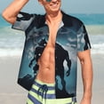 thumbnail image 5 of Lsque Moon Wolf Warrior pattern Hawaiian Shirt for Men, Unisex Summer Beach Casual Short Sleeve Button Down Shirts-Small, 5 of 9