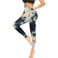 thumbnail image 3 of Jalioing Womens Yoga Leggings Stretchy High Waist Seamless Flattering Soft Tie-Dye Comfy Gym Trousers (Medium, Dark Gray), 3 of 5