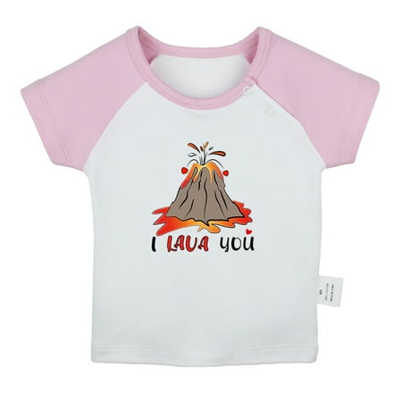 

I Lava You Funny T shirt For Baby Newborn Babies T-shirts Infant Tops 0-24M Kids Graphic Tees Clothing (Short Pink Raglan T-shirt 12-18 Months)