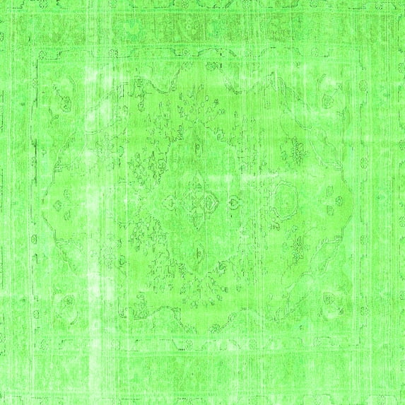 Ahgly Company Indoor Square Persian Green Traditional Area Rugs, 3' Square