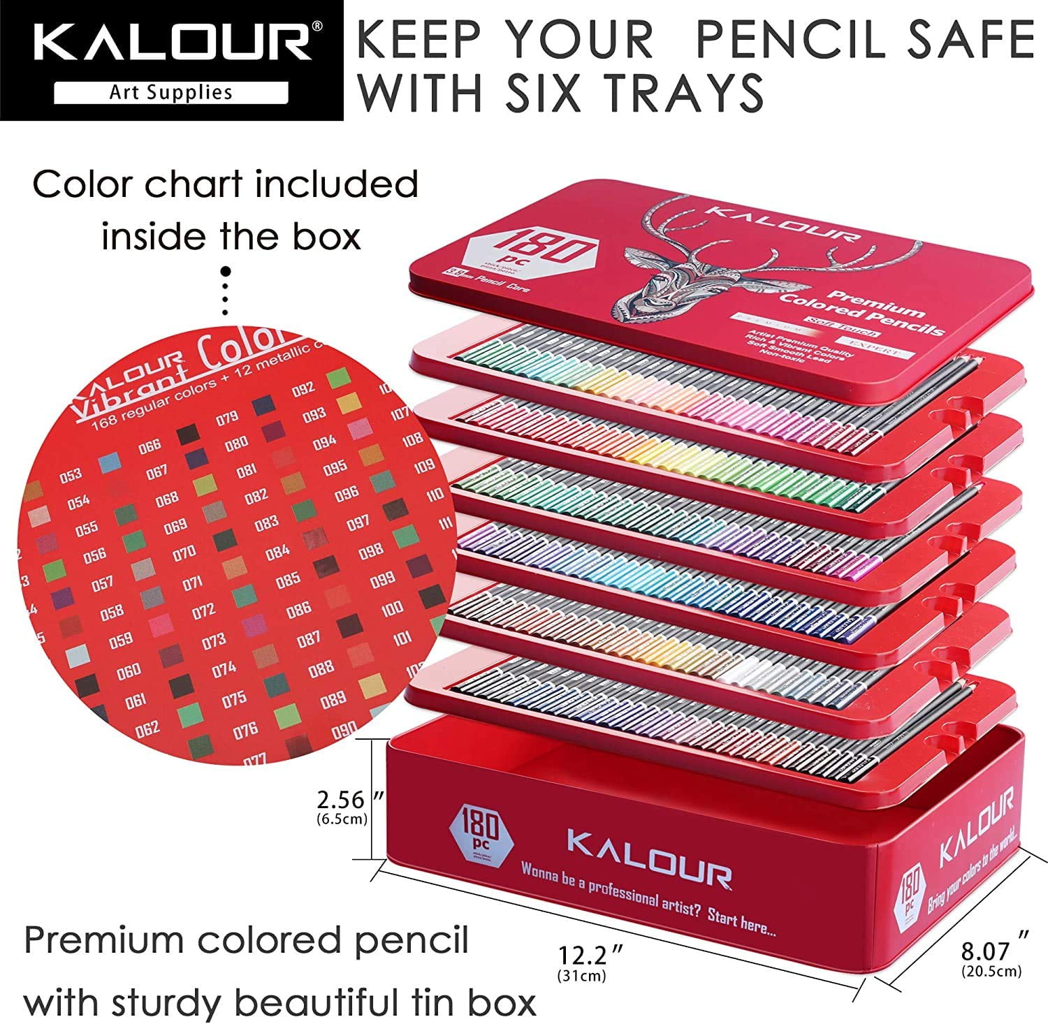 Sabahz Trading Art Ranger Kalour 520 Pcs Coloring Pencils Set For Artists  Drawing,Sketching Color Pencil,Premium Range Oil Based Colour Pencil