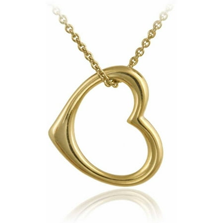 heart pendant gold floating open silver 18kt sterling inspired designer necklace