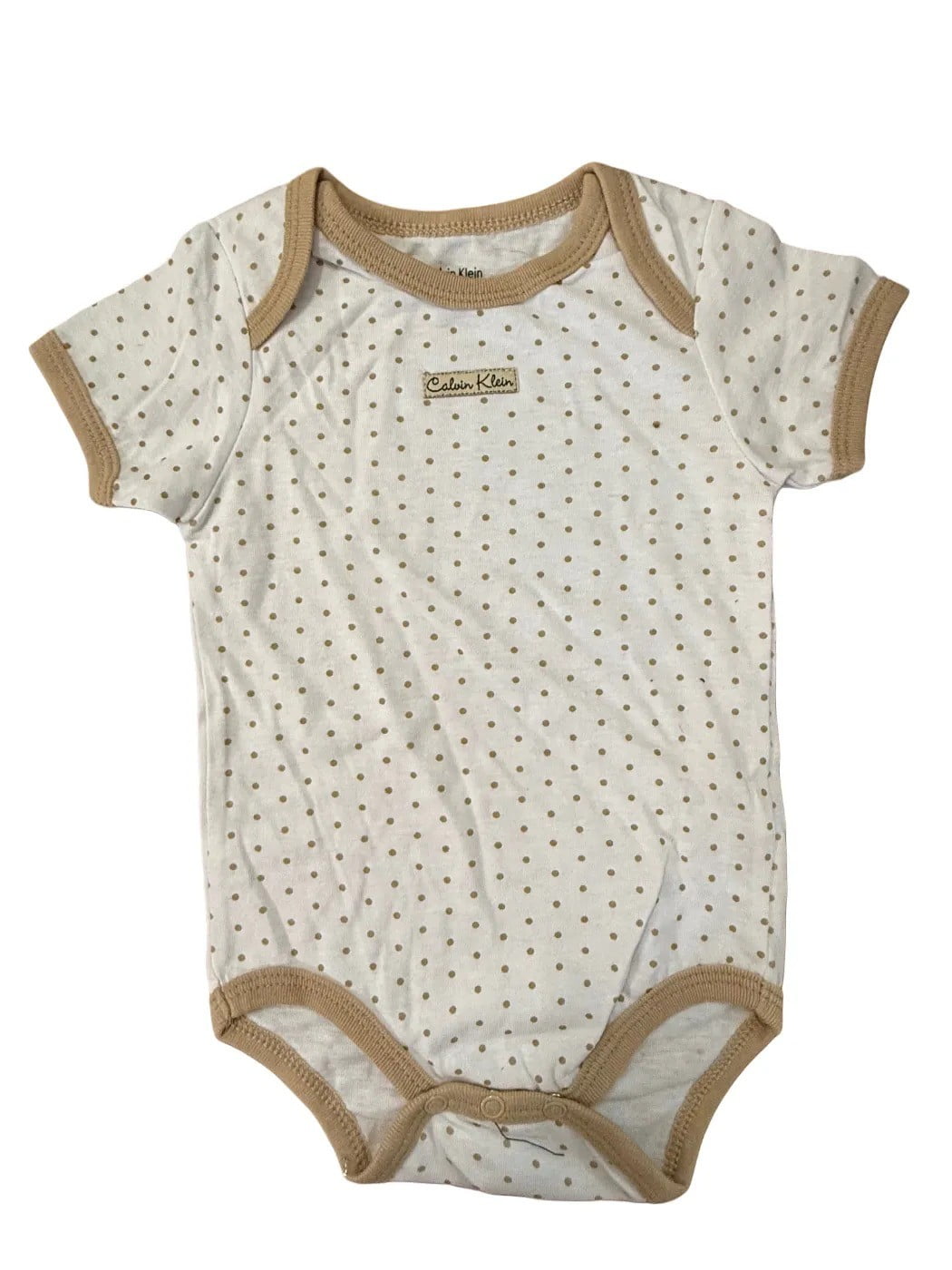 Calvin Klein Unisex Infant Khaki Onesies set of 3 (6-9 Months)