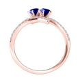 thumbnail image 3 of Mauli Jewels Engagement Rings for Women 1.15 Carat Two Stone Tanzanite and Diamond Engagement Ring 4 Prong-Setting 14k Rose Gold, 3 of 6