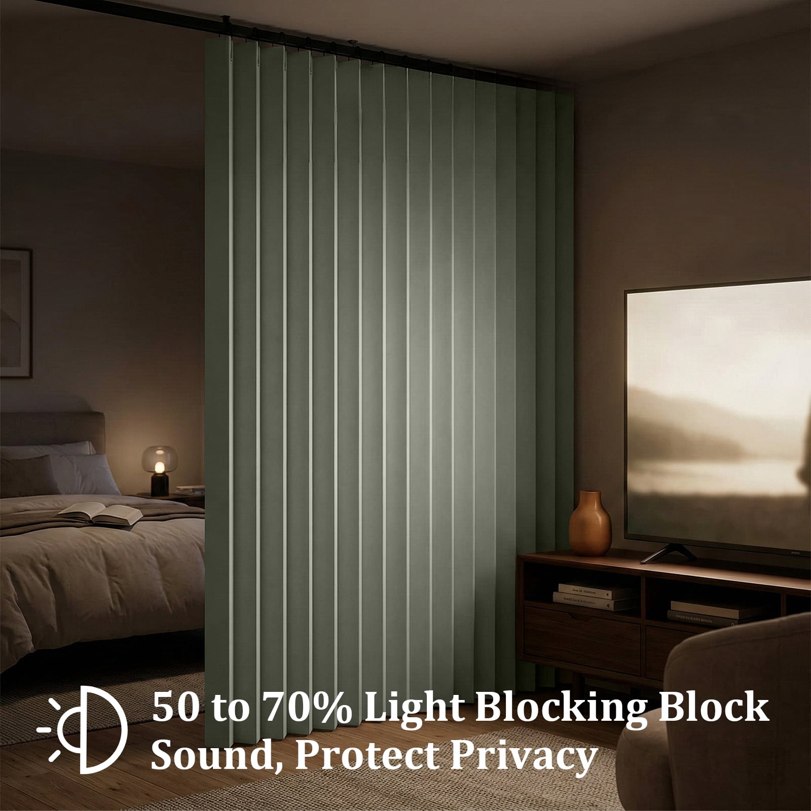 DONGPAI Extra Large Room Divider Curtain, Indoor/Outdoor Multifunctional Vertical Drapes with Hooks Waterproof Shower Curtain for Living Room Bedroom Bathroom, 100"x 84", Light Gray, 1 Panel
