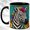 Black, variant on Colorful Zebra Coffee Mug, Geometric Animal Mug, Ceramic 11 oz
