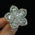 thumbnail image 2 of Fashion Women White Zircon Flower Shape Big Zircon Stone Rings, 2 of 2