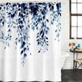 thumbnail image 2 of Blue Eucalyptus Leaves Bathroom Shower Curtains with 12 Hooks Polyester Waterproof Shower Curtain for Stalls and Bathtubs Weeping Botanical Watercolor Decorative Bathroom Privacy Curtain 72x84 Inches, 2 of 9