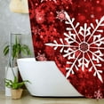 thumbnail image 4 of Ensemble de Rideaux de Douche Flocon de Neige de Noël, Rideaux de Douche de Noël pour Salle de Bain, Rideau de Douche Rouge d'Hiver Décoratif de Noël, 72x84 Po, 4 of 5