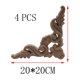 thumbnail image 2 of 4 PCS Talla de madera Calcomanía floral madera tallada apliques for muebles Armario Marco de puerta Marco de pared Decoración de la casa Artesanía, 2 of 4