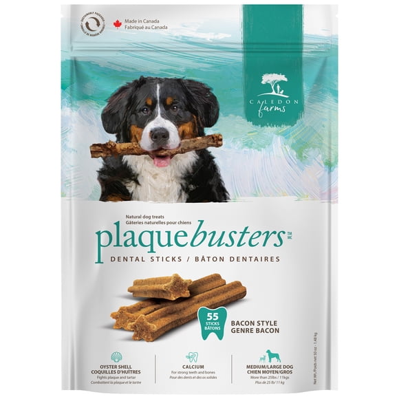 Caledon Farms Plaque Buster Bacon Dental Treats 55 count