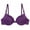 Purple, variant on Women's 3/4 Cup Push Up Front Closure Stripe Bra Smooth Bralette Brassiere