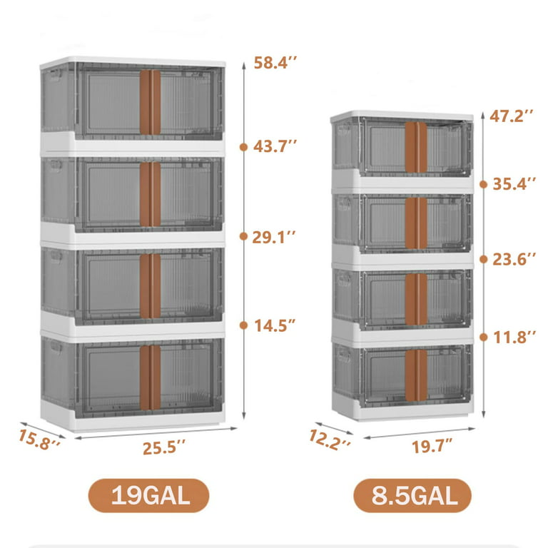 SAglorb 8.2 Gal Closet Organizers and Storage,Plastic Storage Bins with  Lids and Doors，Foldable Collapsible Storage Bins，Stackable Closet Organizer  Trunk Car Organizer,Toy Storage Organizer,4 Pack - Yahoo Shopping