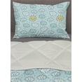 thumbnail image 3 of Rain Comforter & Sham Bedding Set, Rainy Day Themed Clouds and Sun Pattern in Repeating Layout, 3 pcs Duvet Set Microfiber Filling Quilt, 5 Sizes, Pale Blue Indigo, by Ambesonne, 3 of 4