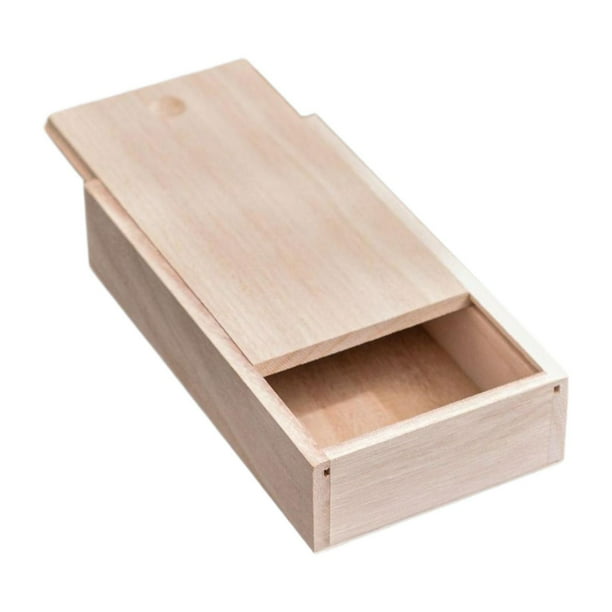 Caja de madera con tapa deslizante, joyero en blanco para regalo de boda, organizador de escritorio. 168 x 95 x 5 cm