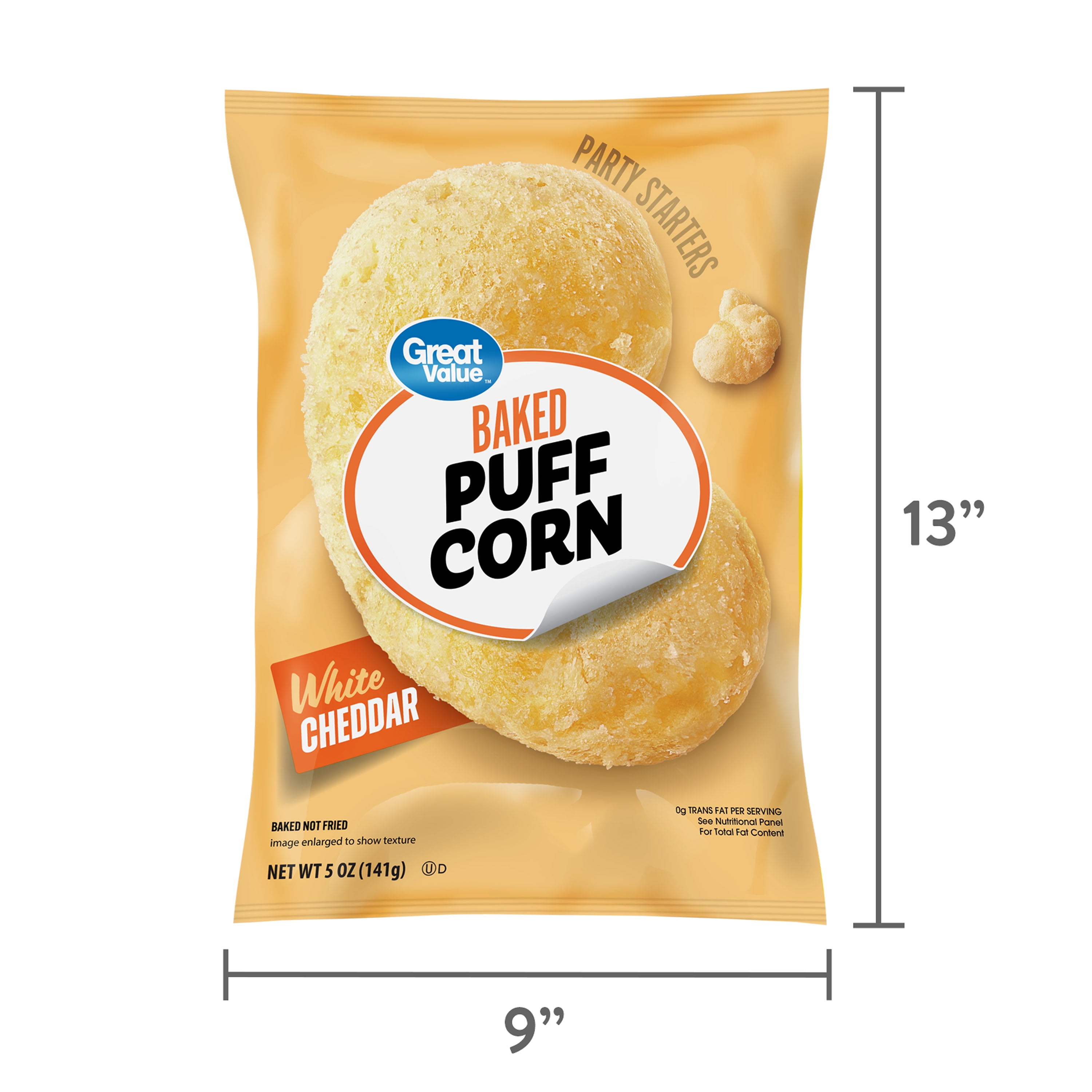 Great Value Baked White Cheddar Flavored Puff Corn, 5 oz