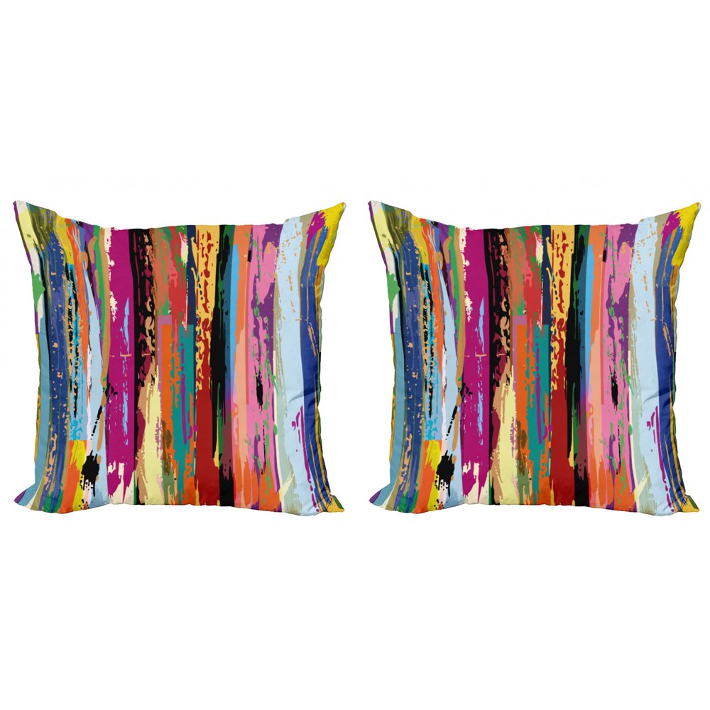 Abstract Throw Pillow Cushion Cover Pack of 2, Multicolored