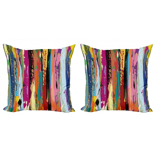 Abstract Throw Pillow Cushion Cover Pack of 2, Multicolored
