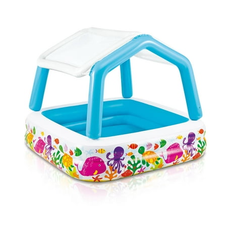 - Intex Inflatable Ocean Scene Sun Shade Kids Swimming Pool With Canopy | 57470EP