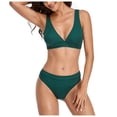 thumbnail image 1 of Birdeem Womens Fashion Sexy Hanging Neck Lace-Up Split Solid Color Swimsuit, 1 of 1