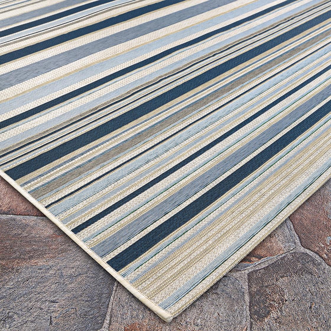 Couristan Dolce Striped 9'8" x 13'6" Nautical Outdoor Rug