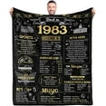 thumbnail image 2 of 40th Birthday gifts Women Men Blanket,Happy 40th Birthday Decorations for Women men,40th Wedding Anniversary Ruby Wedding,Great Birthday Gift for 40 year old Husband Wife Dad Mom,Back in 1983 old time, 2 of 6