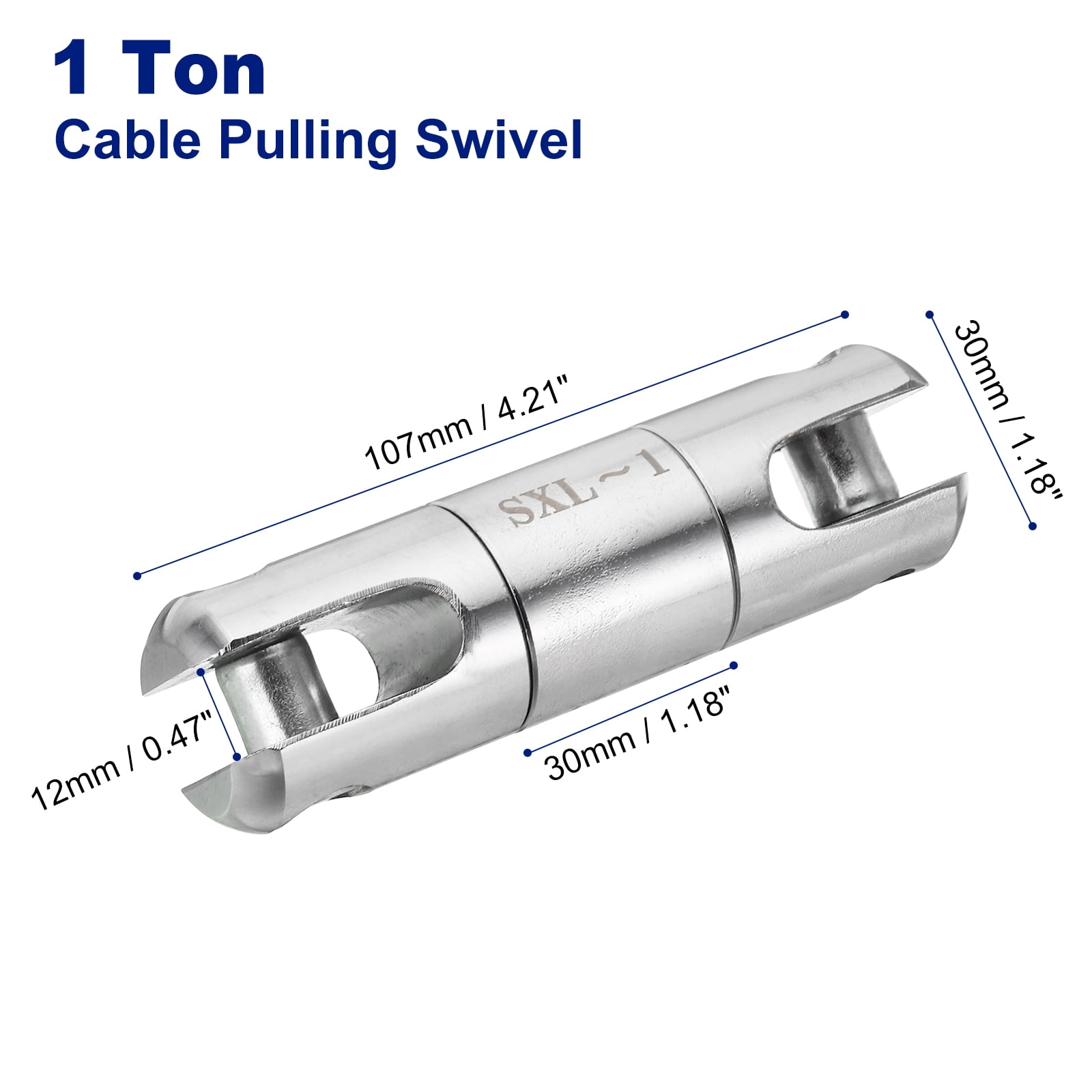 Cable Pulling Swivel Wire Bearing – 1 Ton Breakaway Swivel, Steel Construction For Pulling Rope & Cable